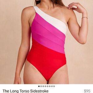 NWT SOMERSALT swim suit one piece 6 medium long torso color block swim suit